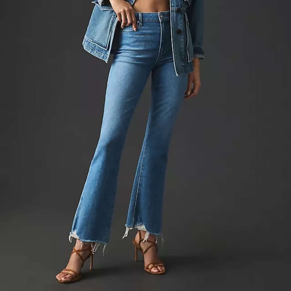 PAIGE CLAUDINE HIGH-RISE CROP FLARE JEANS